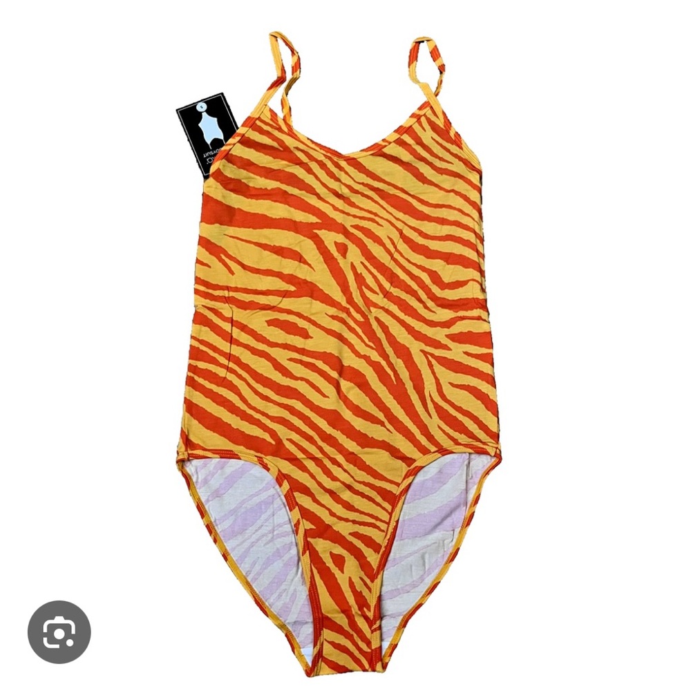 Ethika Orange and Yellow Zebra Print One Piece